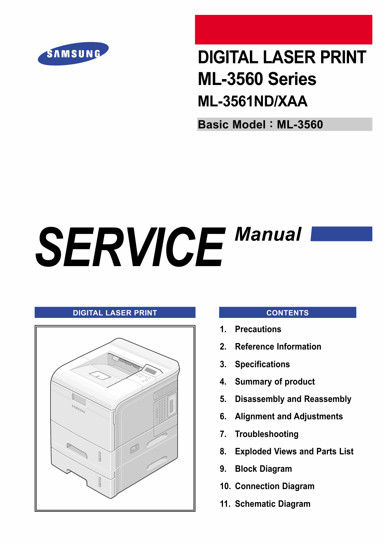 Samsung Digital-Laser-Printer ML-3561ND Parts and Service Manual-1